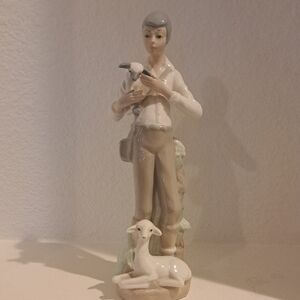 Porcelain  Boy Figurine With  Lambs